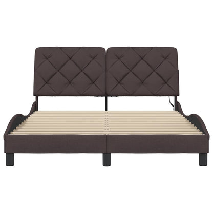 Giroletto con LED senza Materasso Marrone Scuro 140x190 cm - homemem39