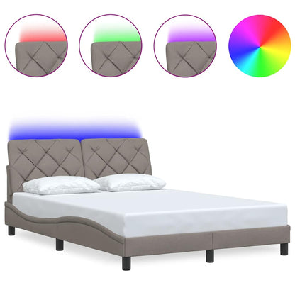 Giroletto con LED senza Materasso Tortora 140x190 cm in Tessuto