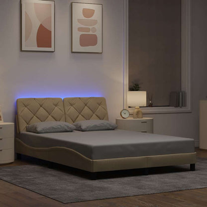 Giroletto con LED senza Materasso Crema 140x190 cm in Tessuto - homemem39