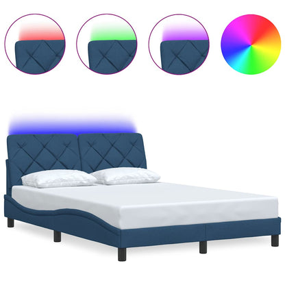 Giroletto con LED senza Materasso Blu 140x200 cm in Tessuto