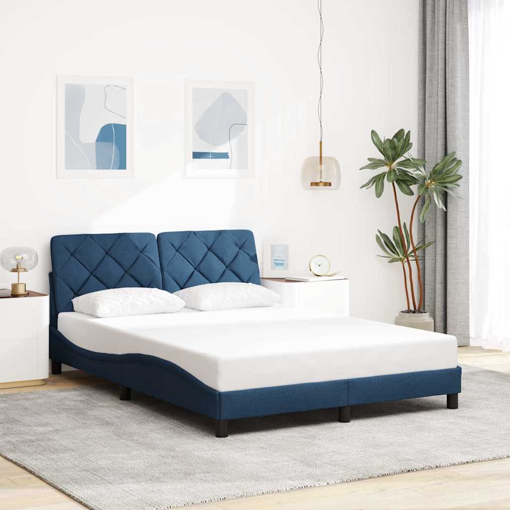 Giroletto con LED senza Materasso Blu 140x200 cm in Tessuto
