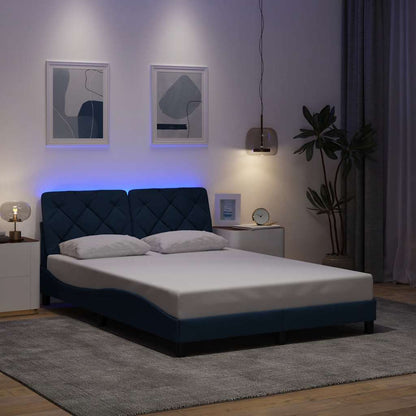 Giroletto con LED senza Materasso Blu 140x200 cm in Tessuto