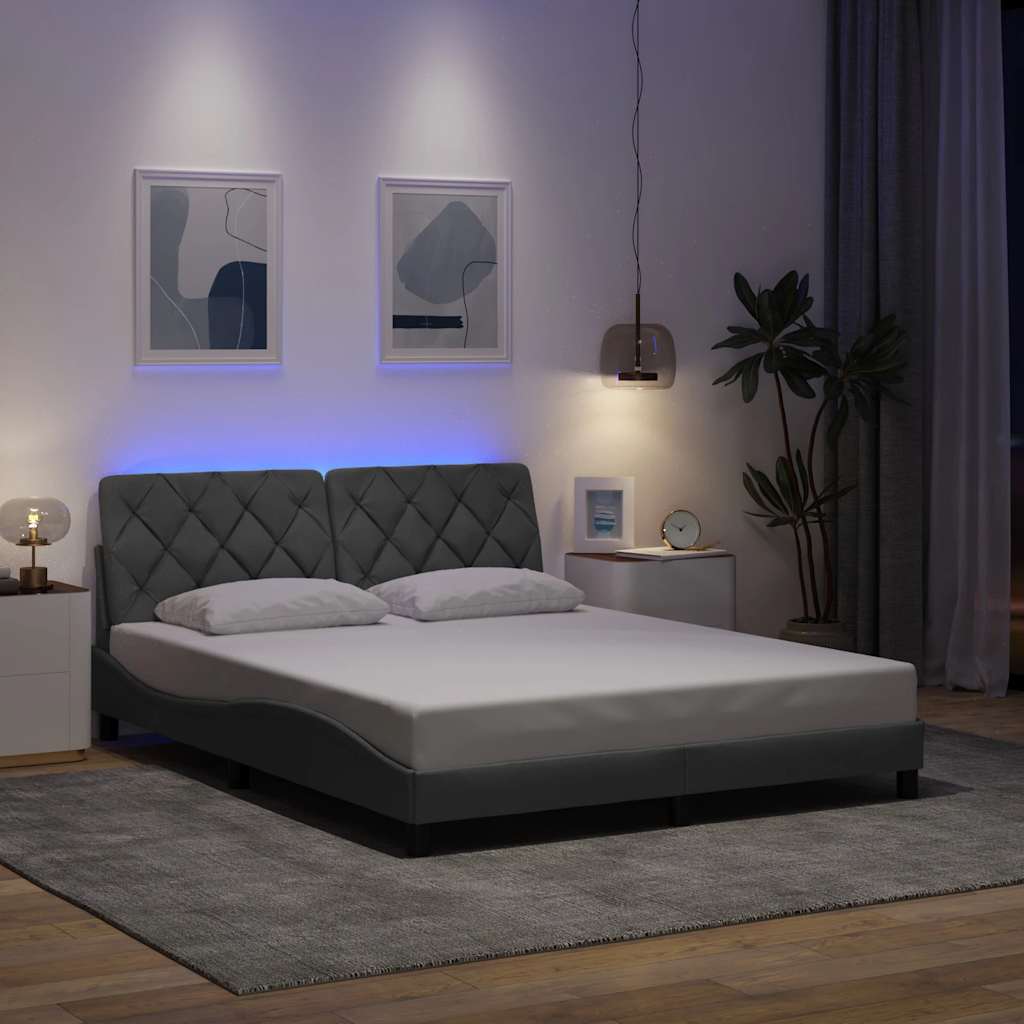 Giroletto con LED senza Materasso 160x200 cm Tessuto