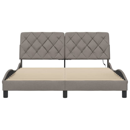 Giroletto con LED senza Materasso Tortora 160x200 cm in Tessuto - homemem39