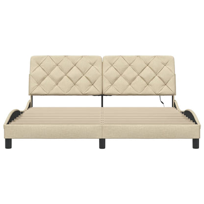 Giroletto con LED senza Materasso Crema 180x200 cm in Tessuto - homemem39