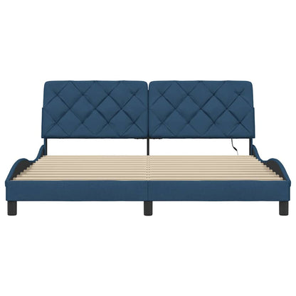 Giroletto con LED senza Materasso Blu 180x200 cm in Tessuto - homemem39