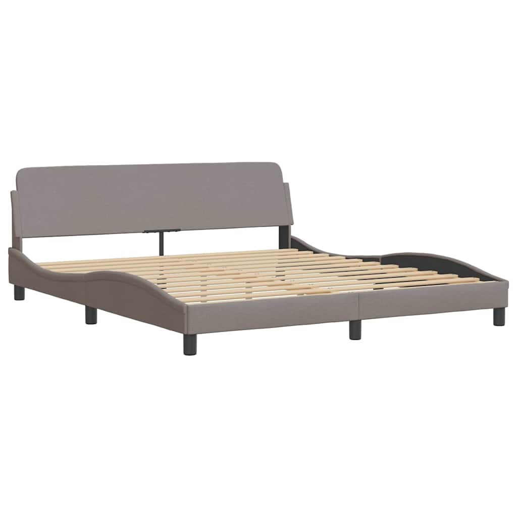 Giroletto con LED senza Materasso Tortora 200x200 cm in Tessuto