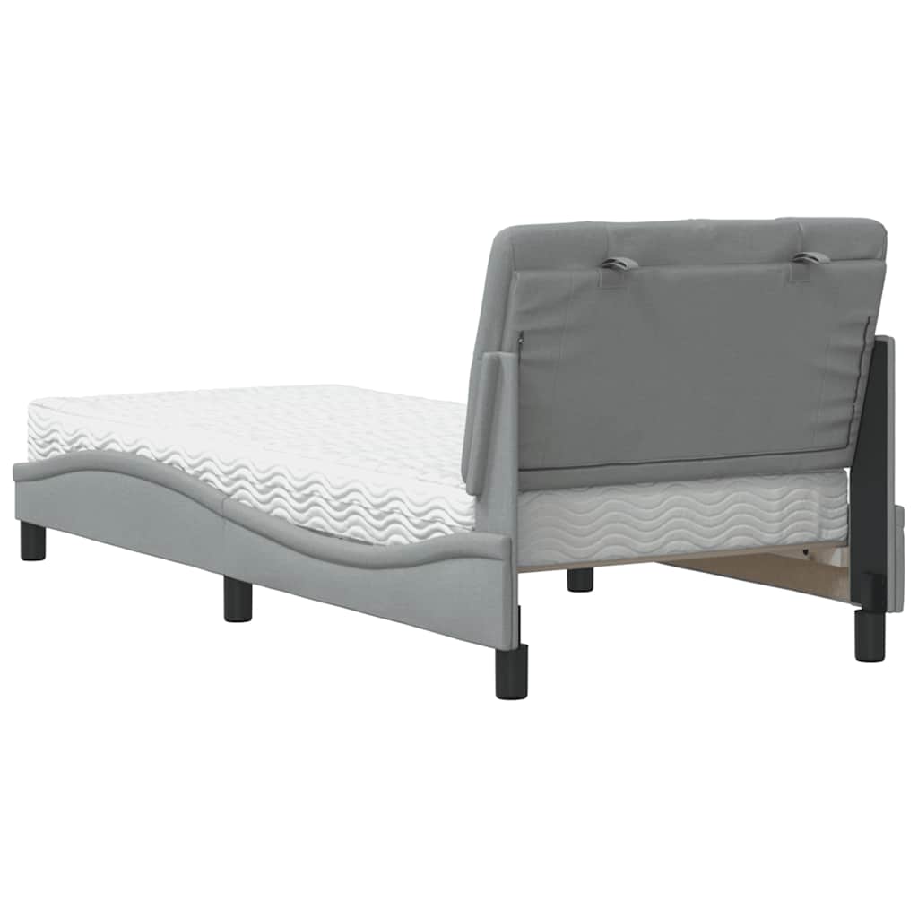 Letto con Materasso Grigio Chiaro 80x200 cm in Tessuto