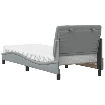 Letto con Materasso Grigio Chiaro 80x200 cm in Tessuto