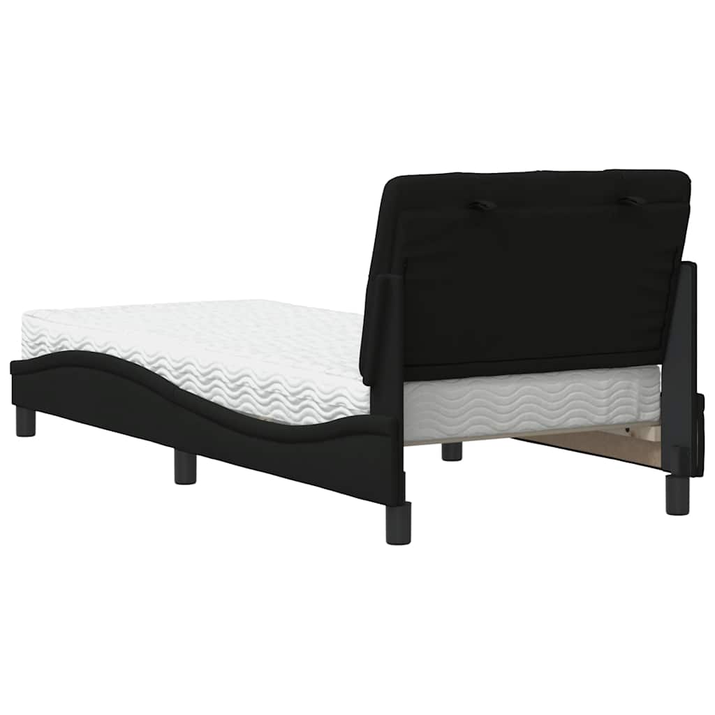 Letto con Materasso Nero 80x200 cm in Tessuto - homemem39
