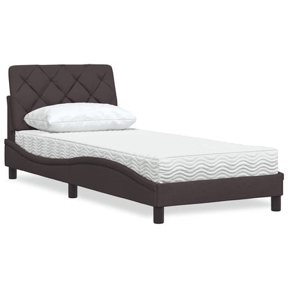 Letto con Materasso Marrone Scuro 80x200 cm in Tessuto - homemem39