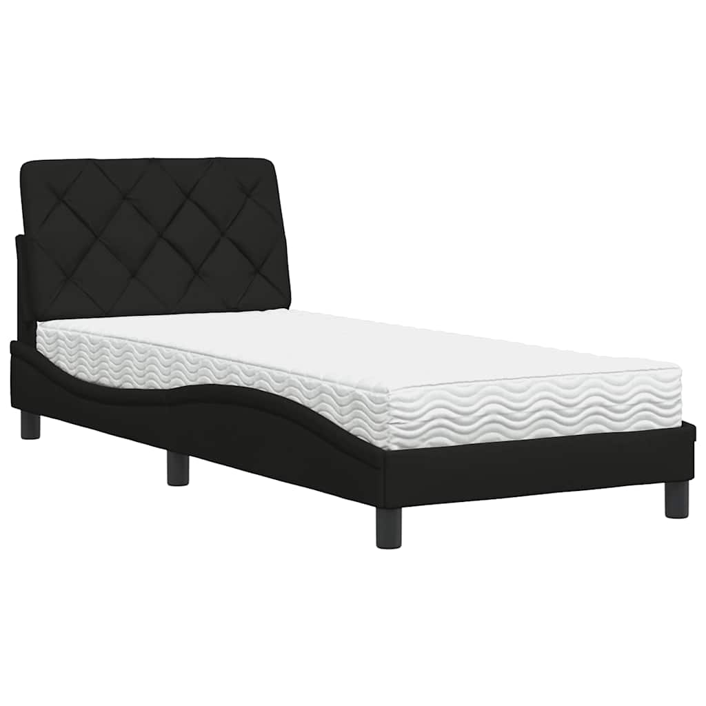 Letto con Materasso Nero 90x190 cm in Tessuto | homemem39