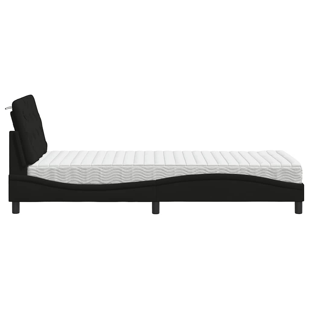 Letto con Materasso Nero 90x190 cm in Tessuto | homemem39