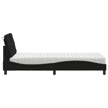 Letto con Materasso Nero 90x190 cm in Tessuto | homemem39