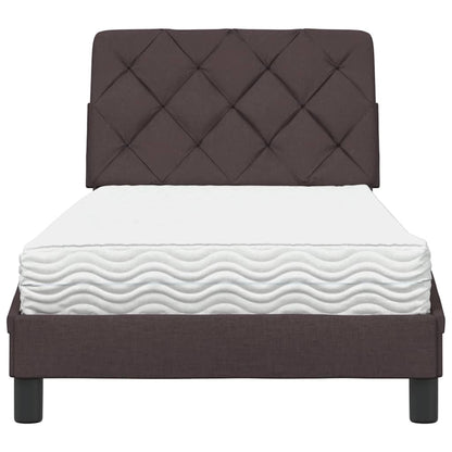 Letto con Materasso Marrone Scuro 90x190 cm in Tessuto | homemem39