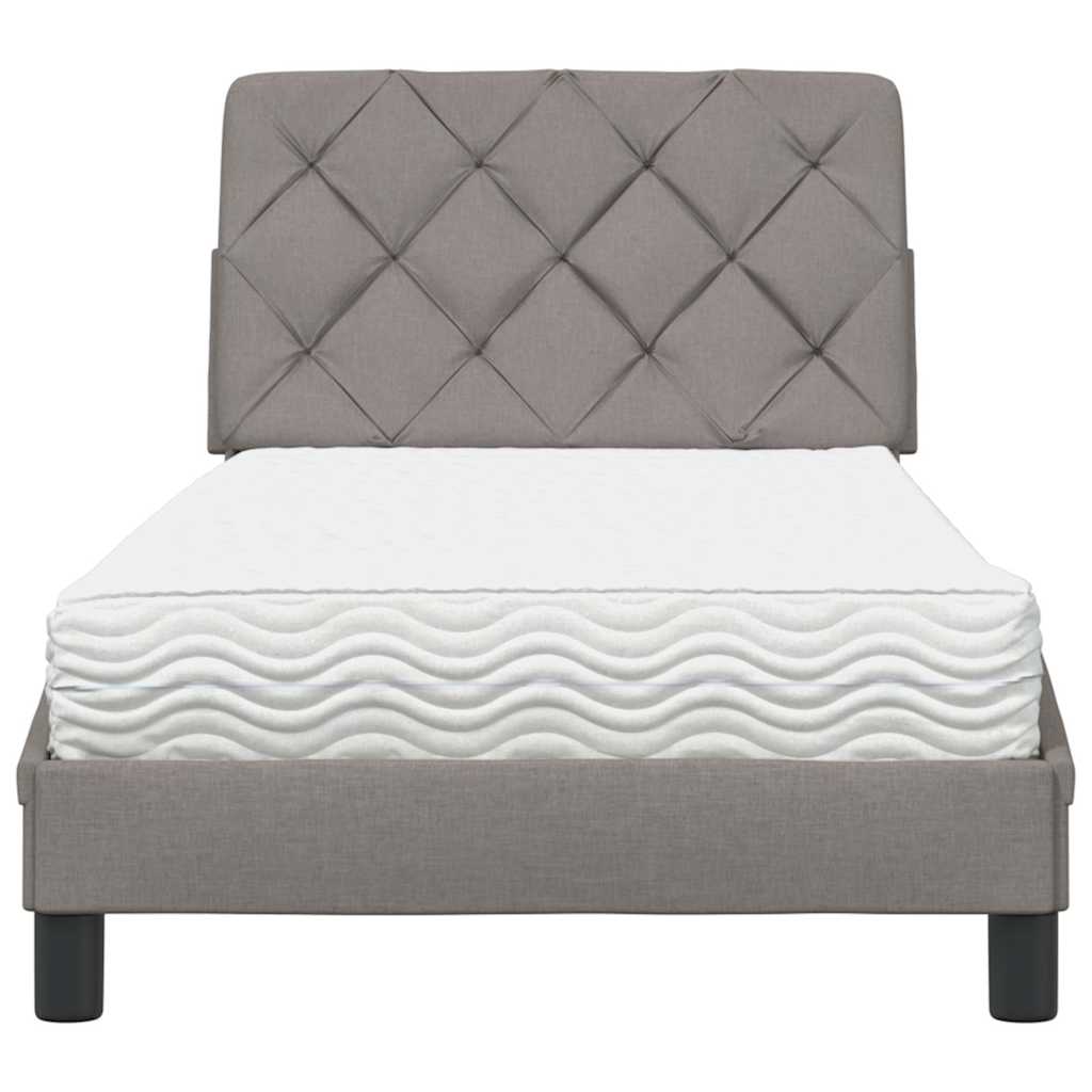 Letto con Materasso Tortora 90x190 cm in Tessuto - homemem39