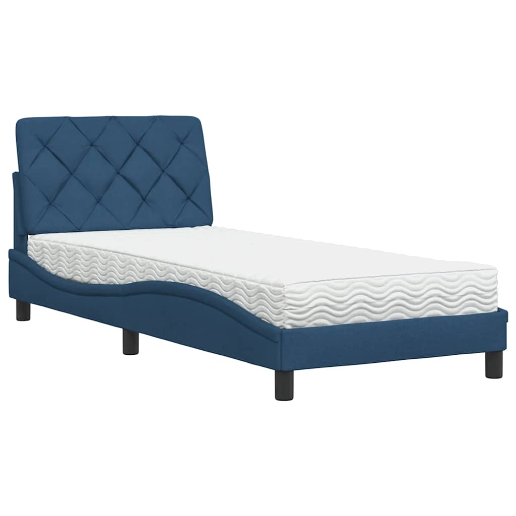 Letto con Materasso Blu 90x190 cm in Tessuto | homemem39