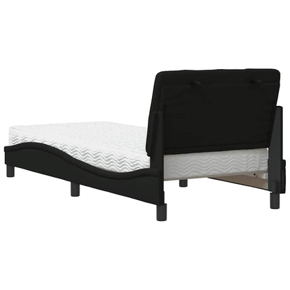 Letto con Materasso Nero 90x200 cm in Tessuto - homemem39