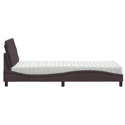 Letto con Materasso Marrone Scuro 90x200 cm in Tessuto - homemem39