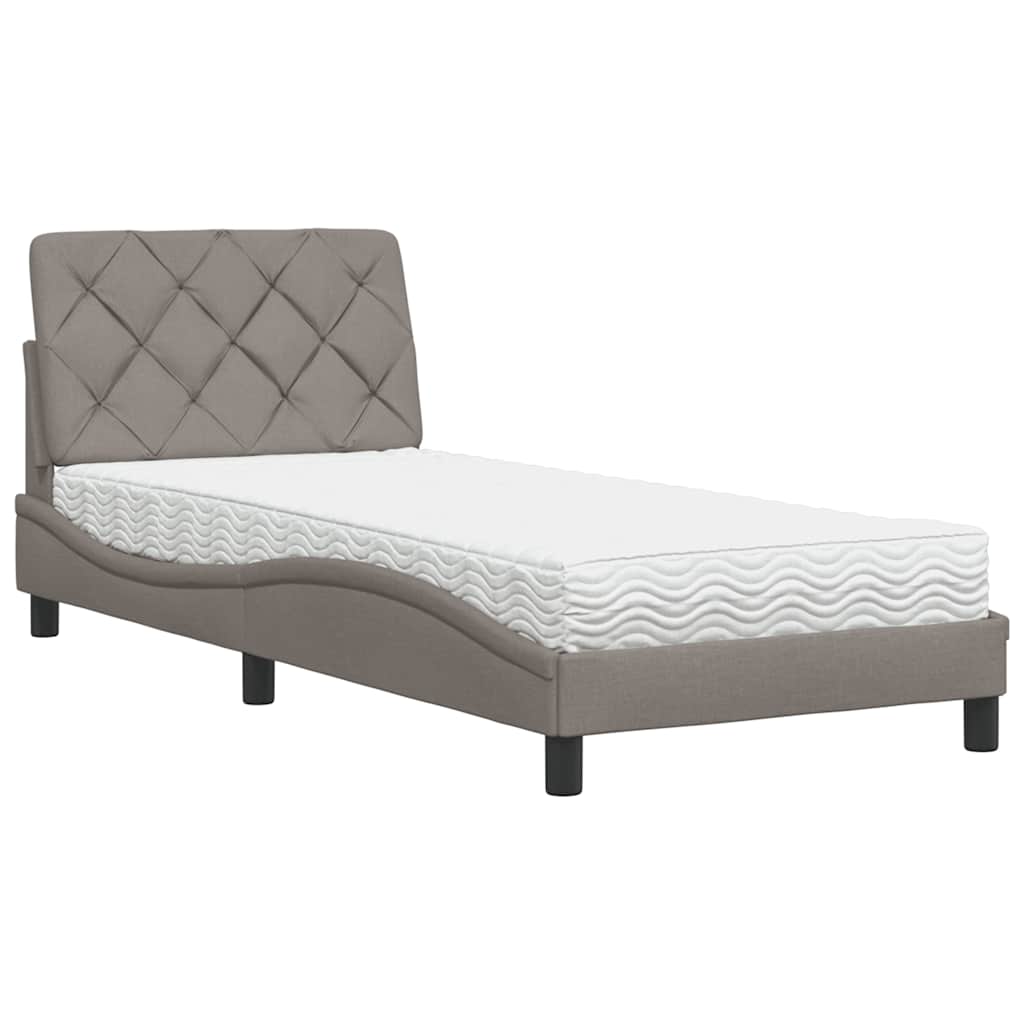 Letto con Materasso Tortora 90x200 cm in Tessuto - homemem39