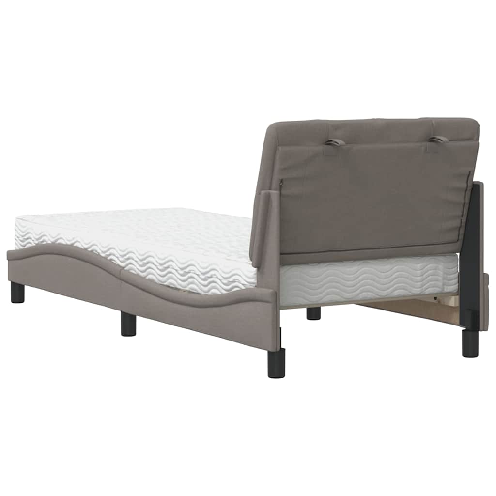 Letto con Materasso Tortora 90x200 cm in Tessuto - homemem39