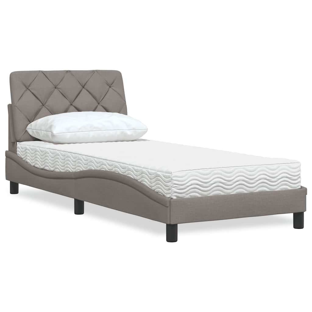 Letto con Materasso Tortora 90x200 cm in Tessuto - homemem39