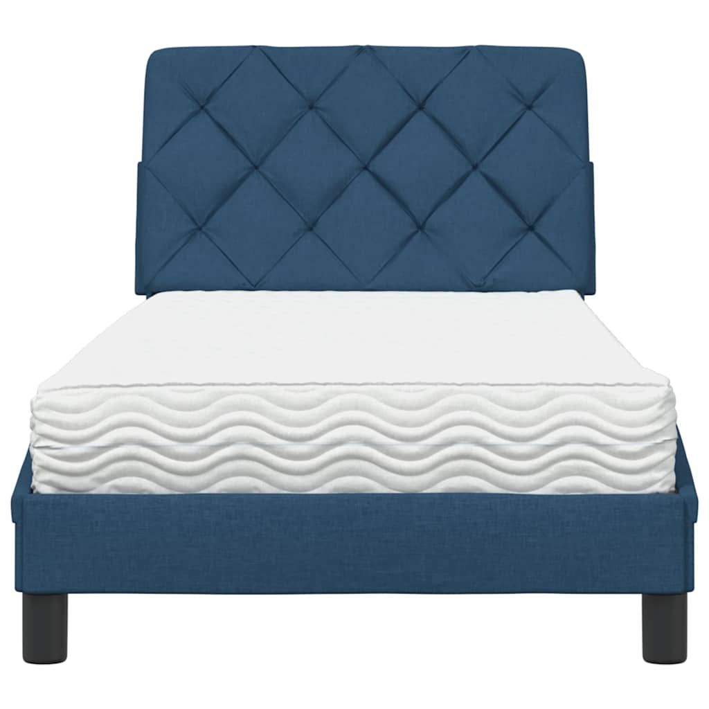 Letto con Materasso Blu 90x200 cm in Tessuto | homemem39