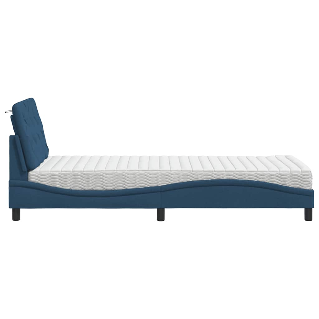Letto con Materasso Blu 90x200 cm in Tessuto | homemem39