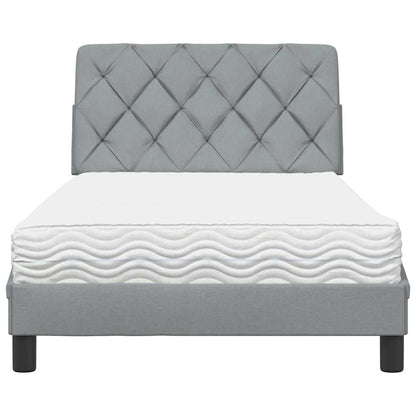 Letto con Materasso Grigio Chiaro 100x200 cm in Tessuto - homemem39
