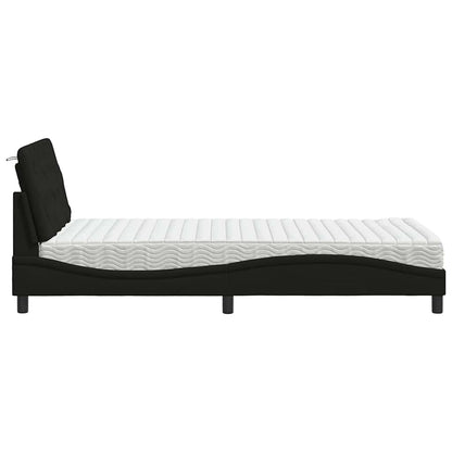Letto con Materasso Nero 100x200 cm in Tessuto - homemem39