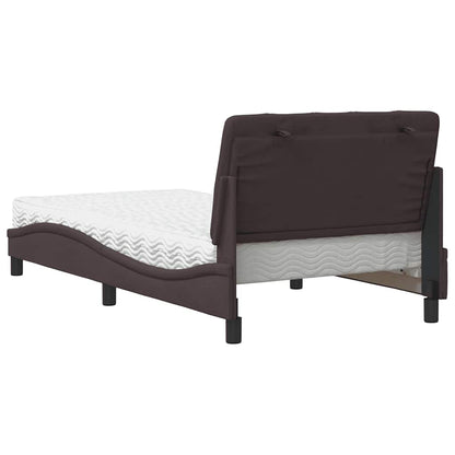 Letto con Materasso Marrone Scuro 100x200 cm in Tessuto - homemem39