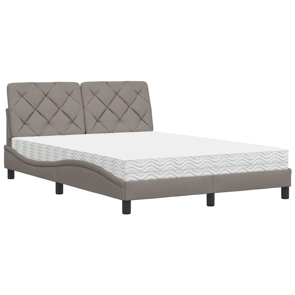 Letto con Materasso Tortora 120x200 cm in Tessuto