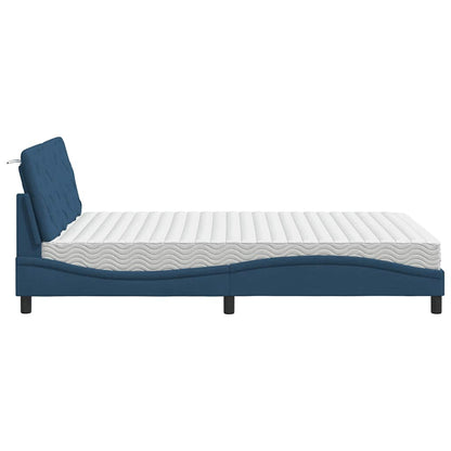 Letto con Materasso Blu 120x200 cm in Tessuto