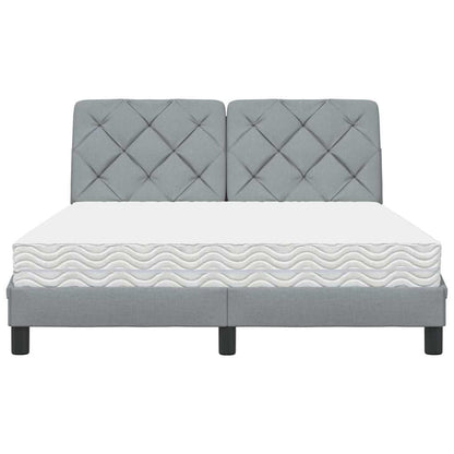 Letto con Materasso Grigio Chiaro 140x190cm Tessuto - homemem39