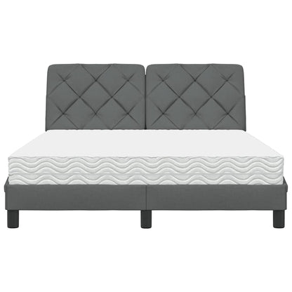 Letto con Materasso Grigio Scuro 140x190 cm Tessuto - homemem39