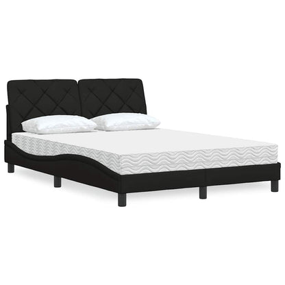 Letto con Materasso Nero 140x190 cm in Tessuto - homemem39