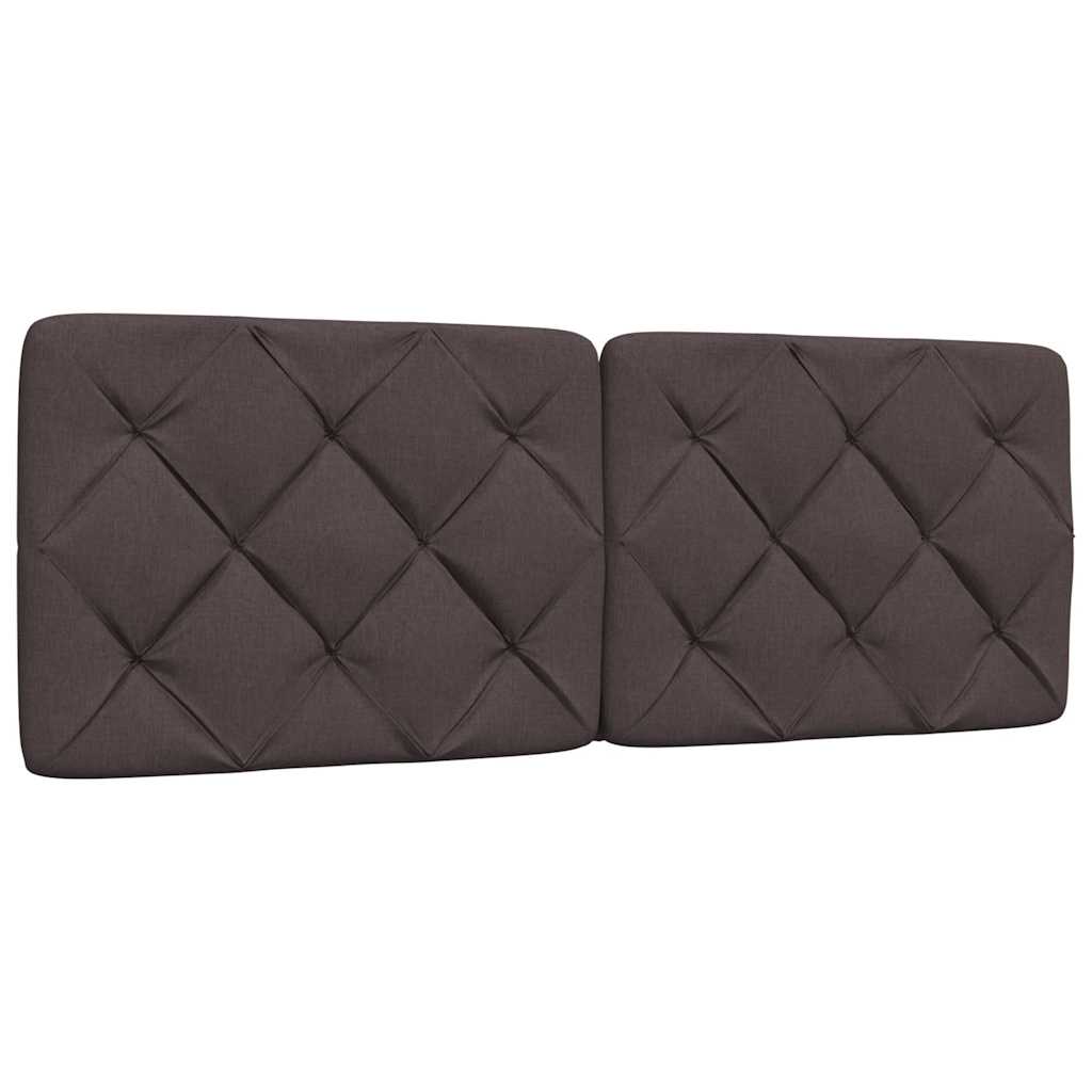 Letto con Materasso Marrone Scuro 140x190cm Tessuto