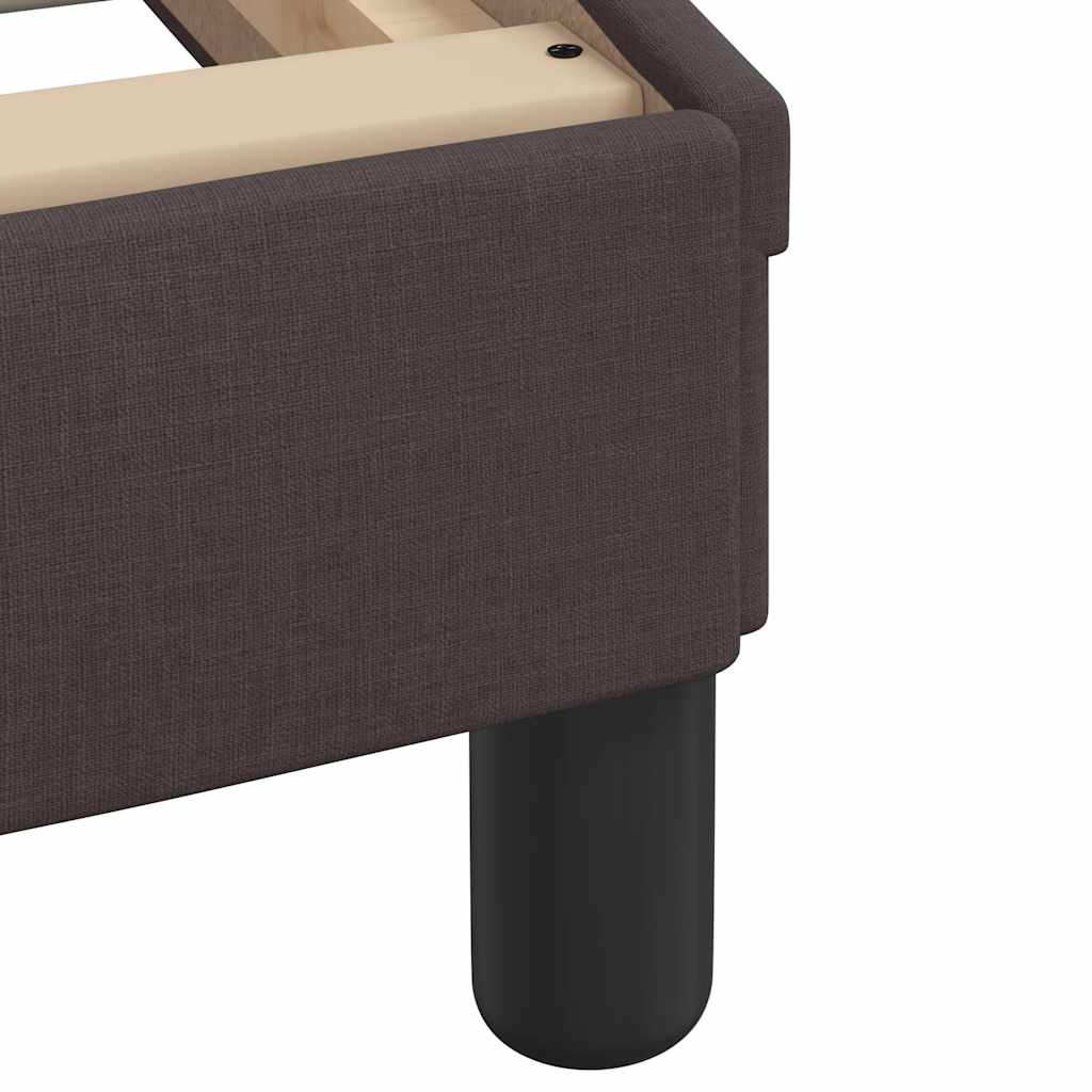 Letto con Materasso Marrone Scuro 140x190cm Tessuto