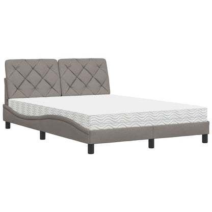 Letto con Materasso Tortora 140x190 cm in Tessuto - homemem39