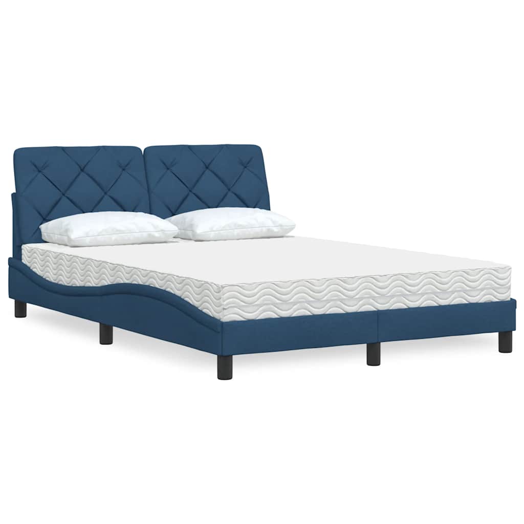 Letto con Materasso Blu 140x190 cm in Tessuto - homemem39
