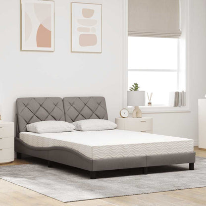 Letto con Materasso Tortora 140x200 cm in Tessuto