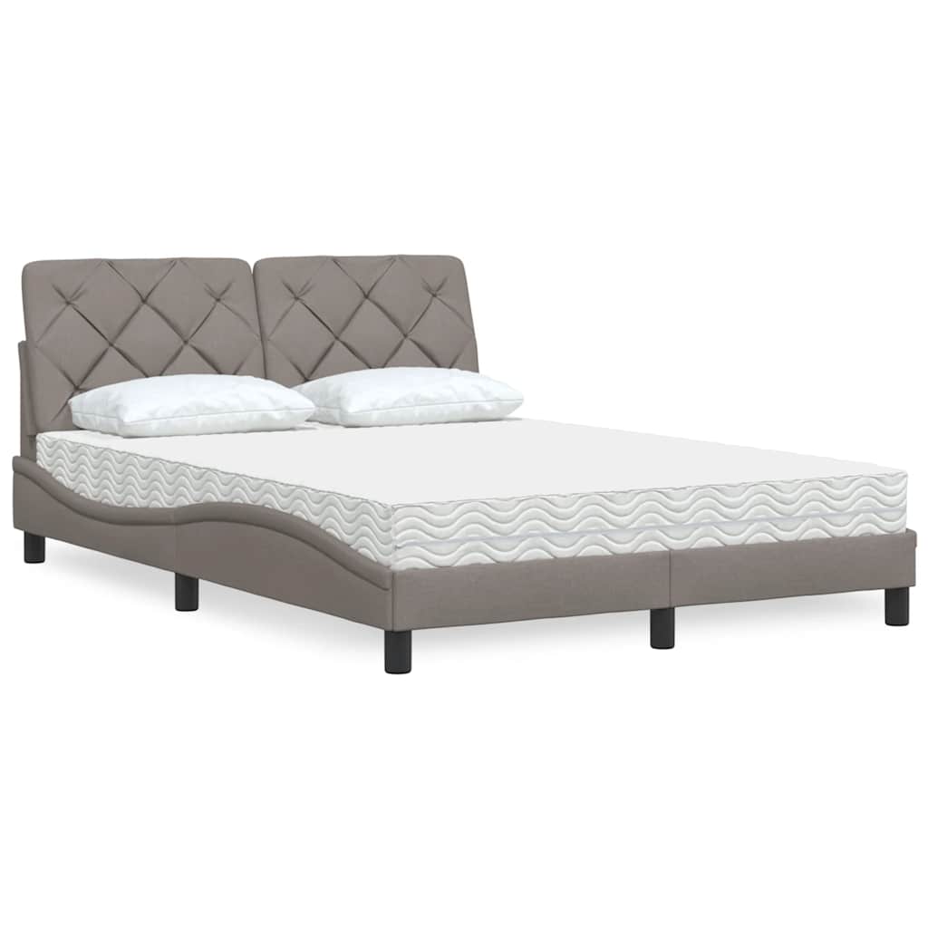 Letto con Materasso Tortora 140x200 cm in Tessuto - homemem39