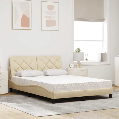 Letto con Materasso Crema 140x200 cm in Tessuto - homemem39