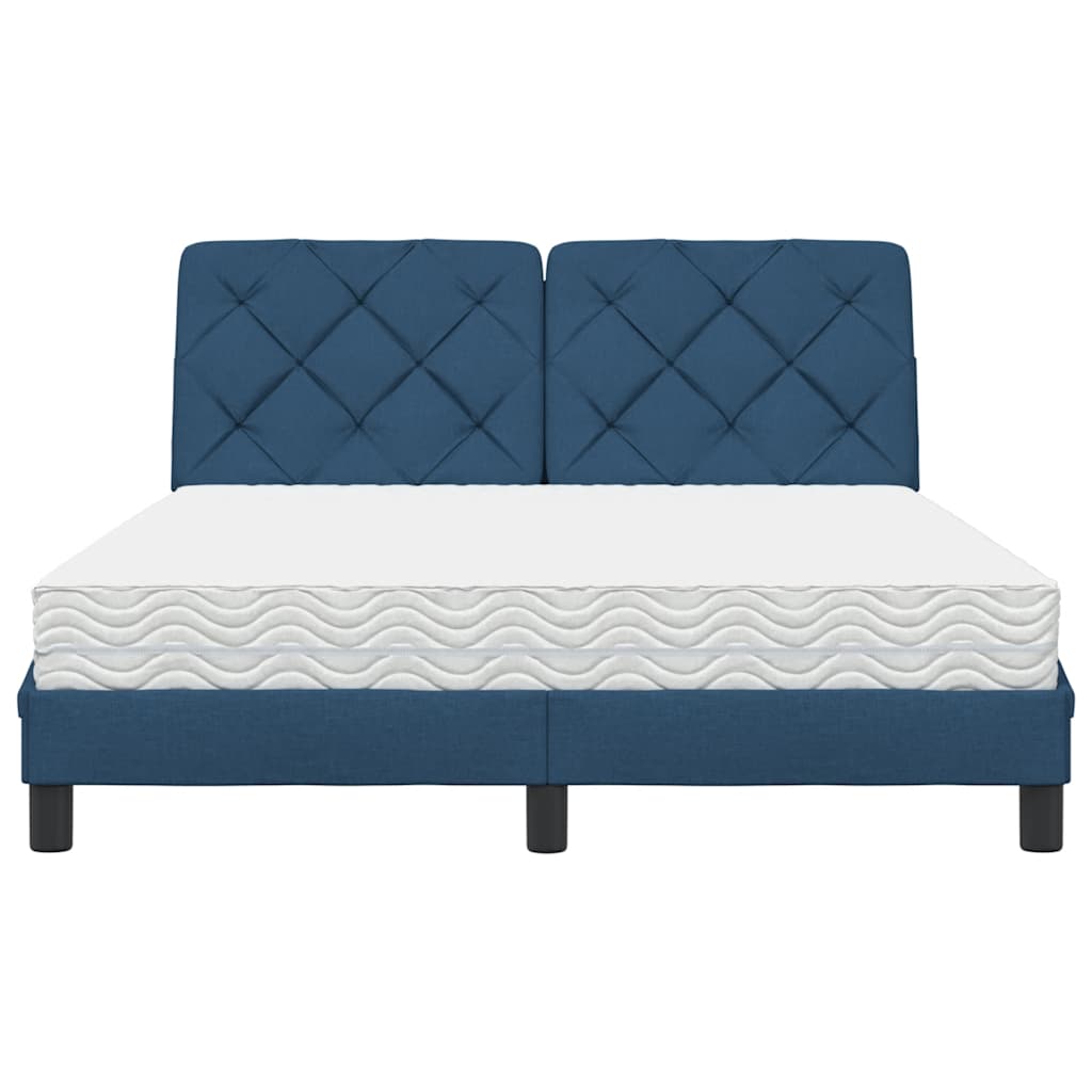 Letto con Materasso Blu 140x200 cm in Tessuto - homemem39