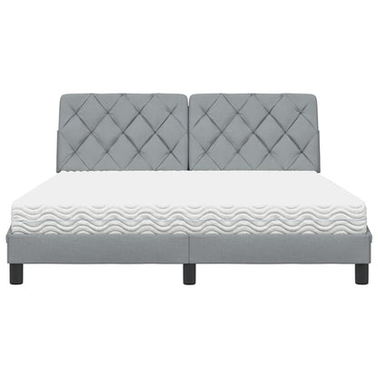 Letto con Materasso Grigio Chiaro160x200 cm Tessuto - homemem39
