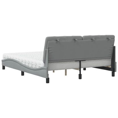 Letto con Materasso Grigio Chiaro160x200 cm Tessuto - homemem39