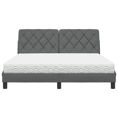 Letto con Materasso Grigio Scuro 160x200 cm Tessuto - homemem39