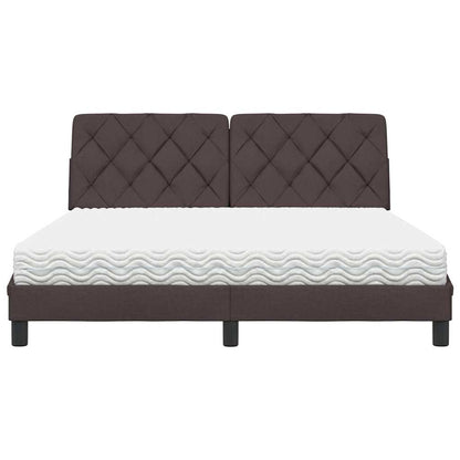 Letto con Materasso Marrone Scuro 160x200cm Tessuto | homemem39