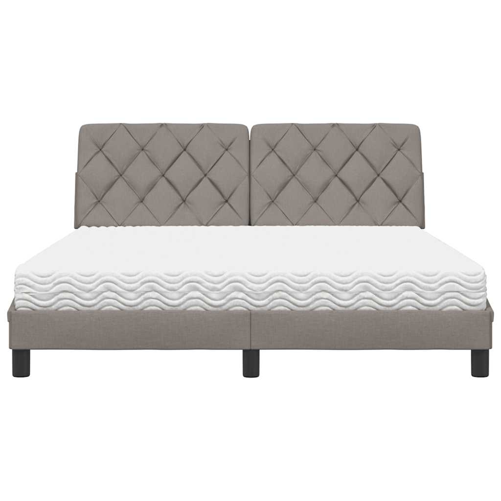 Letto con Materasso Tortora 160x200 cm in Tessuto - homemem39