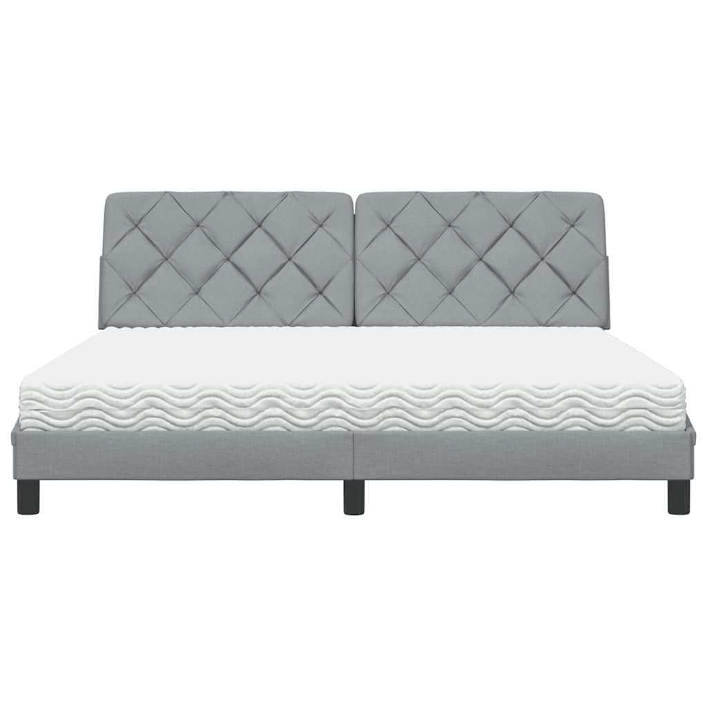 Letto con Materasso Grigio Chiaro180x200 cm Tessuto - homemem39